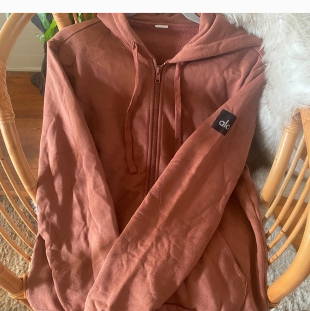 Alo Yoga Full Zip Hoodie Rust